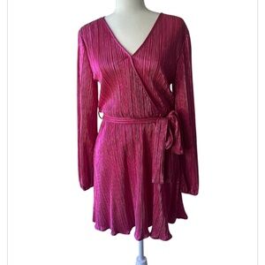 Bardot Bellissa Pleat Dress In Pink Medium NWOT